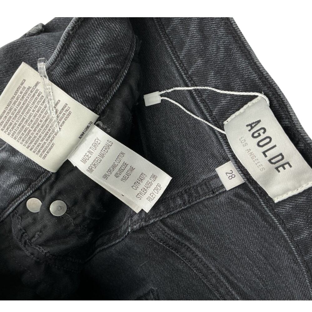 Agolde High Rise Black Riley Denim Jeans Size 28 - Picture 4 of 4